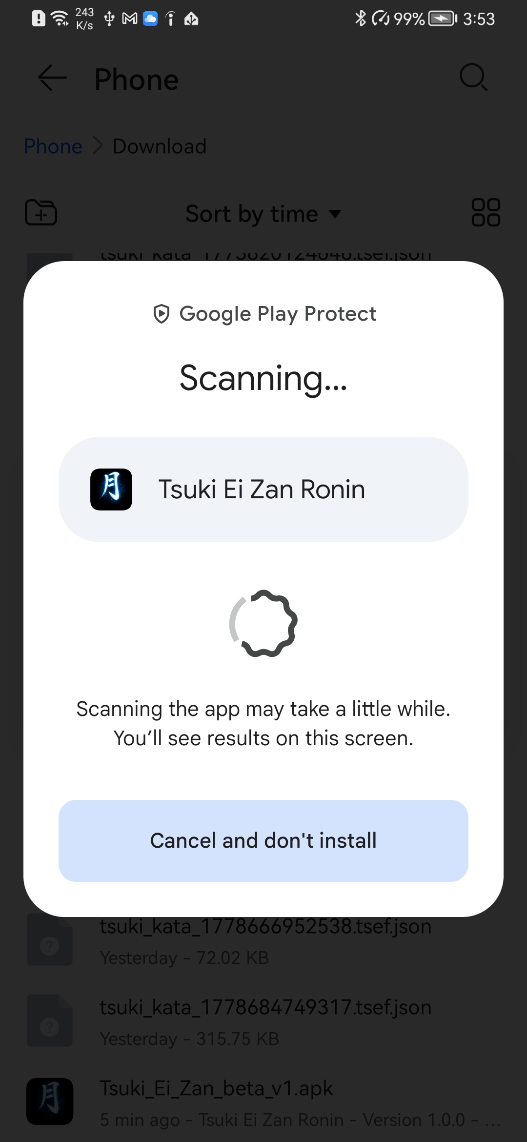 Google Play Protect scan